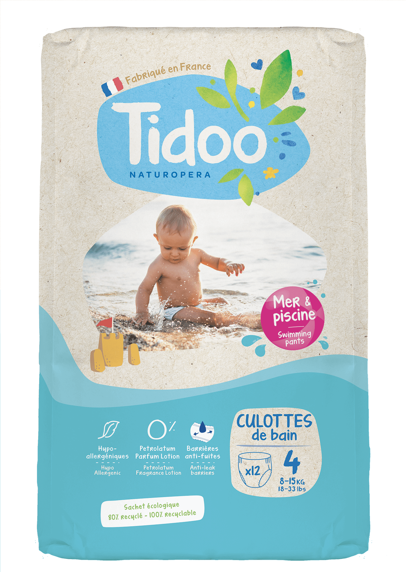 Tidoo Nature swim & play couches T4 4-15kg 12pièces